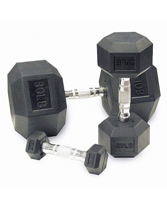 New Strength Training Fitness Men's Round Head Rubber Dumbbells Rubber Hexagonal Dumbbells Custom Dumbbell Rack