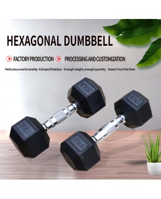 Factory Wholesale Strength Training Custom Black Rubber Hexagonal Dumbbells Adjustable Weight Dumbbell Set