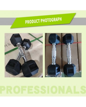 Factory Wholesale Strength Training Custom Black Rubber Hexagonal Dumbbells Adjustable Weight Dumbbell Set