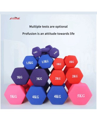 Custom LOGO hot selling cast iron dumbbell indoor women dedicated small rubber hexagonal dumbbell set