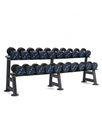 Buy Home Dumbbell Fitness Rack Unique Design Hot Selling Fitness Black Two Tier Dumbbell Kettlebell Rack