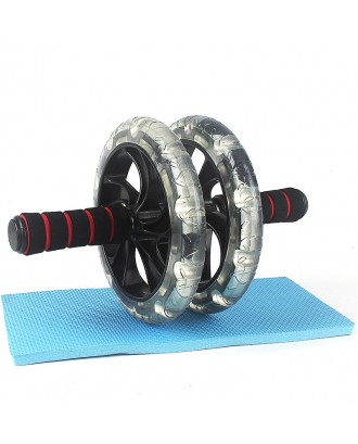 New High Quality Fitness Training Abdomen Exercise Double Wheel With Knee Pad Muscle Exercise AB Wheel Roller