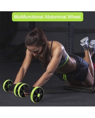 Multifunctional Double wheel Ab Wheel Silent Pull Rope Fitness Wheel Abdominal Waist Slimming Equipment Abdominal Exerciser 910g