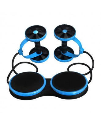 Multifunctional Dual Ab Wheel With Resistance Band Fitness Wheel With Tension Band Waist Twisting Wheel of Workout Equipment